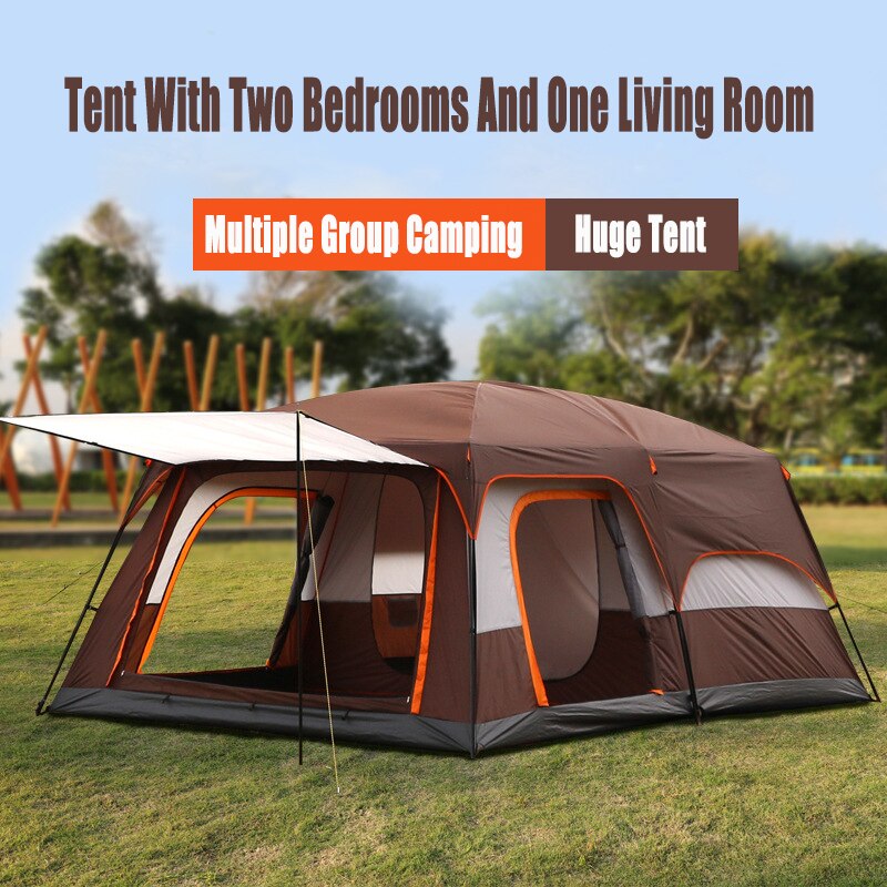 Cheap Goat Tents Large Camping Tent Two Story Outdoor 2 Living Rooms And 1 Hall High Quality Outdoor Family Camping Tent Large Space Tent For5 12   